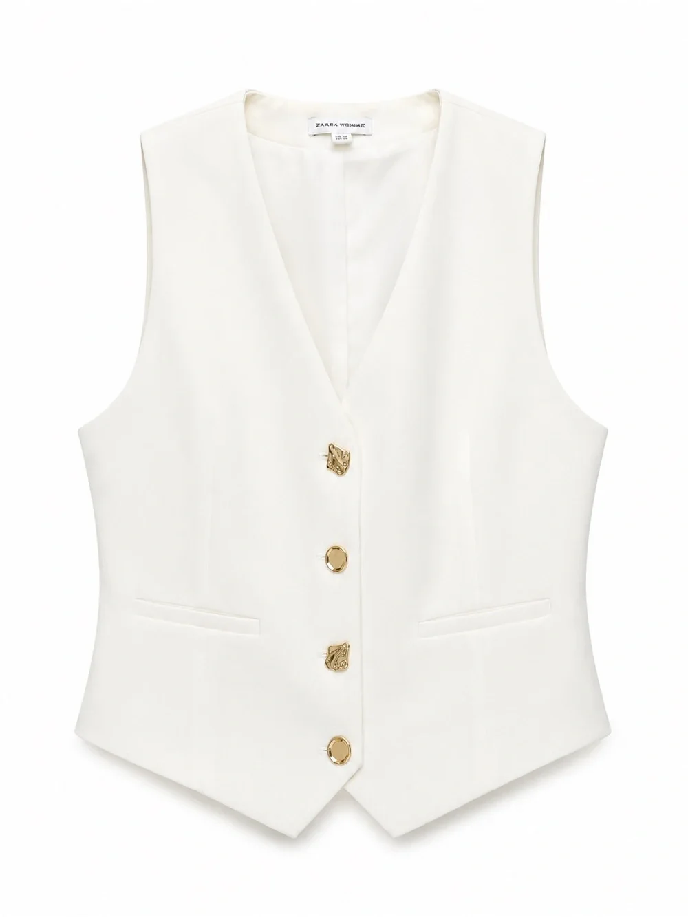 Christian Lacroix Tailored White Vest Gold Button Statement Piece Size Large - Picture 1 of 7